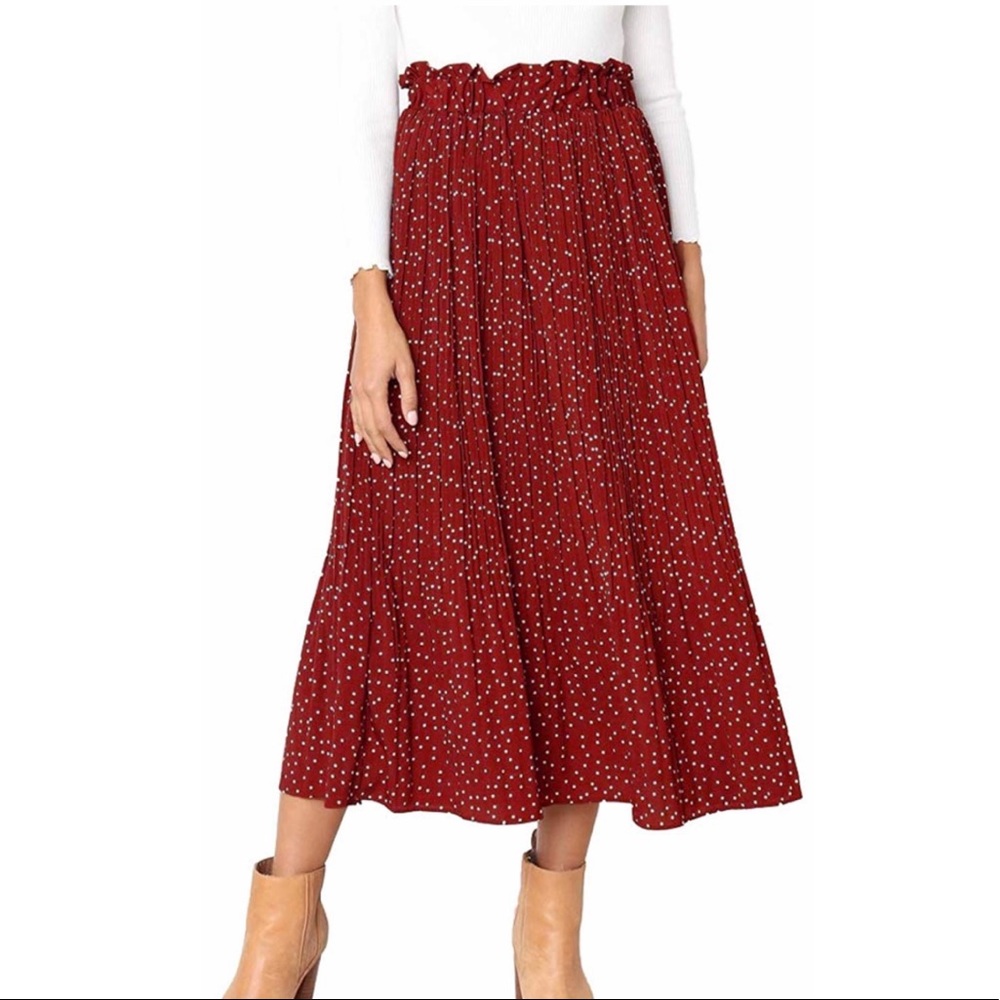 Maxi Length Polka Dot Skirt